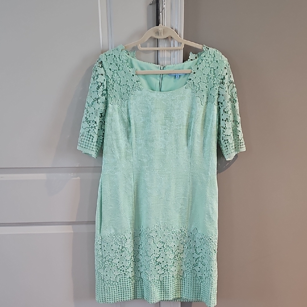 ANTONIO MELANI Mint Lace Midi Dress